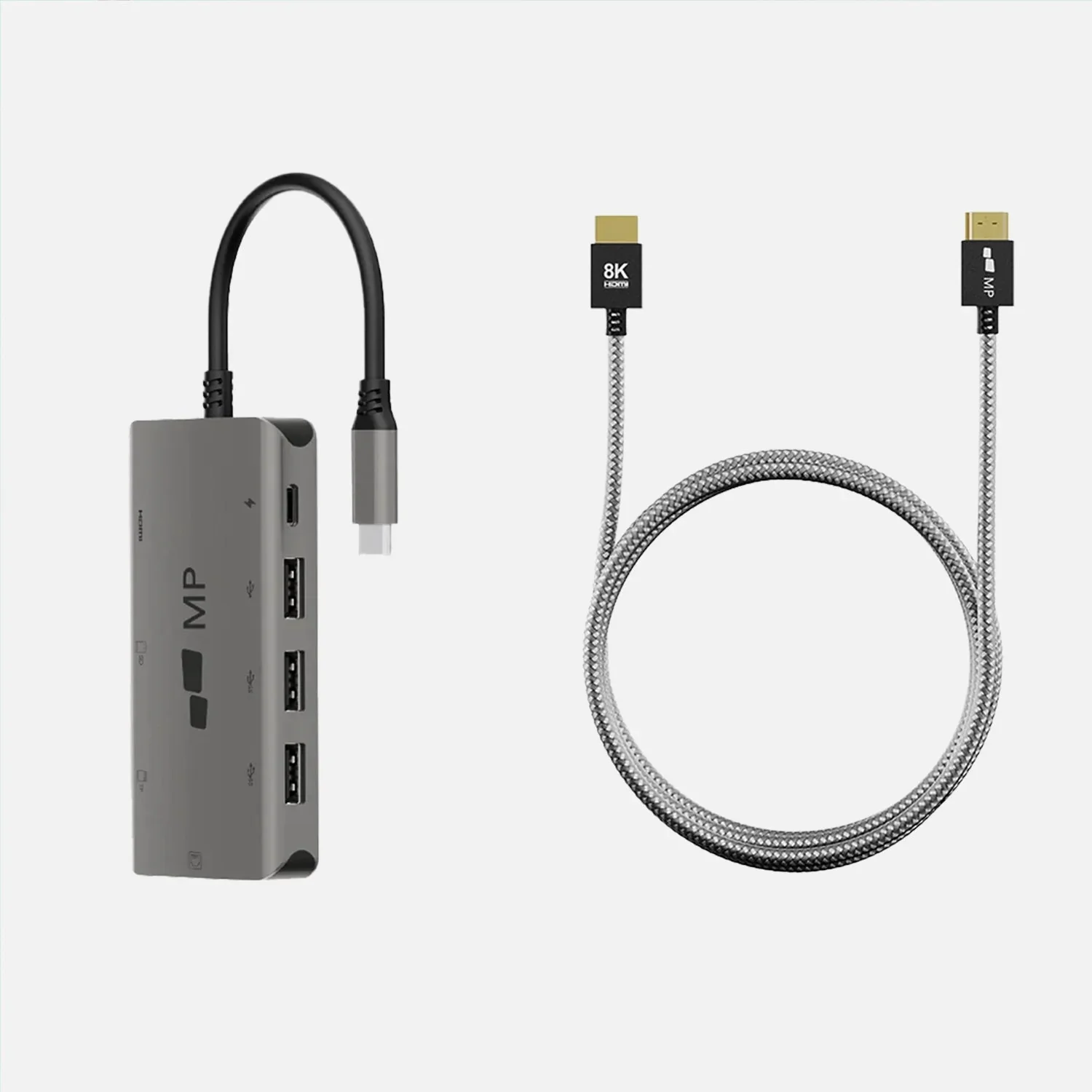 8 in 1 hub + 8K HDMI Cable Bundle